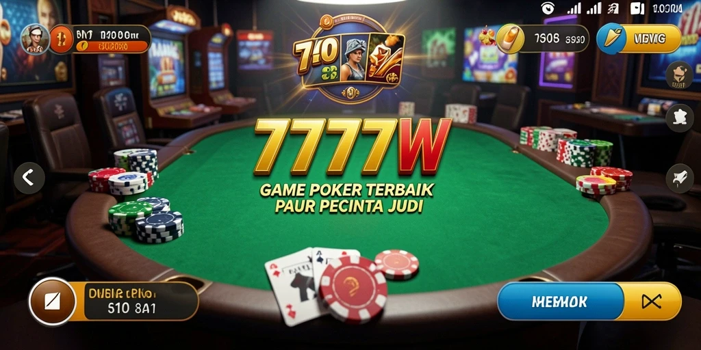 Tampilan permainan Poker yang mendebarkan di 7777W.