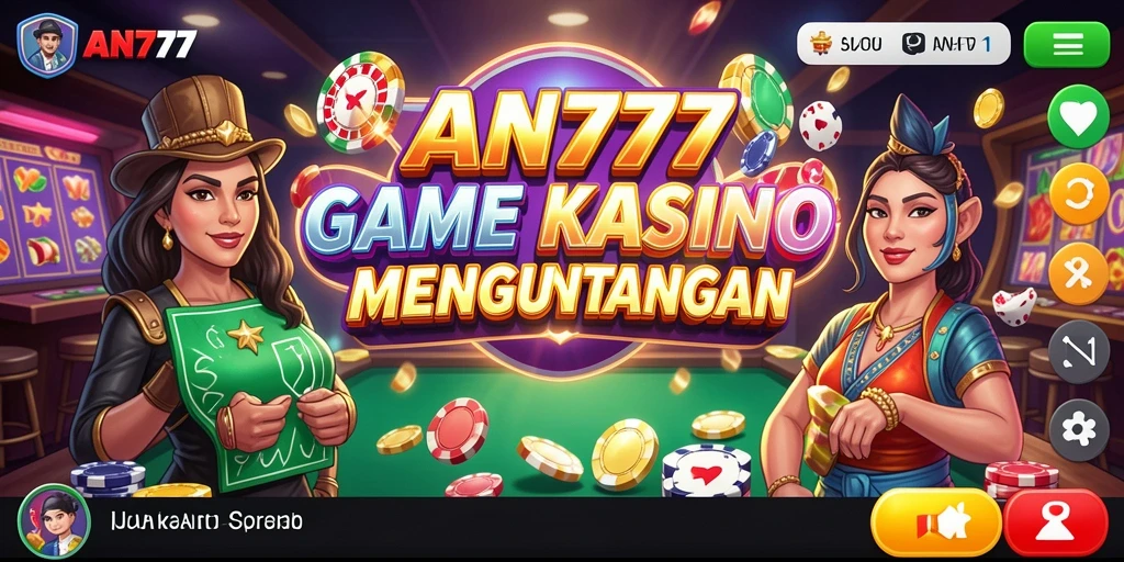 Screenshot utama AN777 menampilkan gameplay Kasino yang menarik.