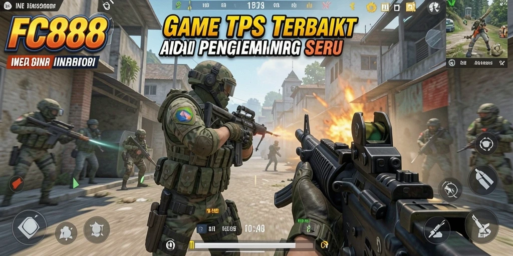 Tangkapan layar gameplay FC888 menunjukkan aksi mendebarkan dalam pertempuran TPS.
