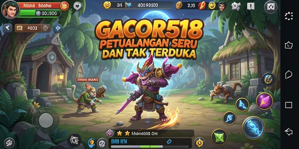 Screenshot GACOR518 menunjukkan karakter menjelajahi hutan magis yang memukau.