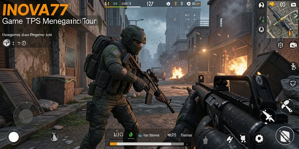 Tampilan gameplay seru dalam game TPS INOVA77.