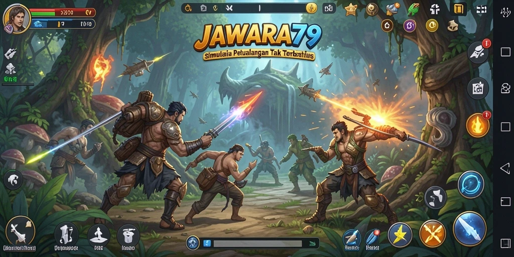Screenshot utama JAWARA79 menampilkan aksi gameplay yang mendebarkan.