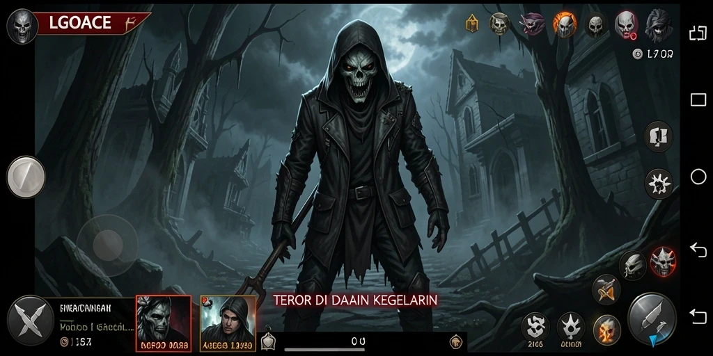 Screenshot gameplay LGOACE menampilkan suasana Horror yang mencekam.