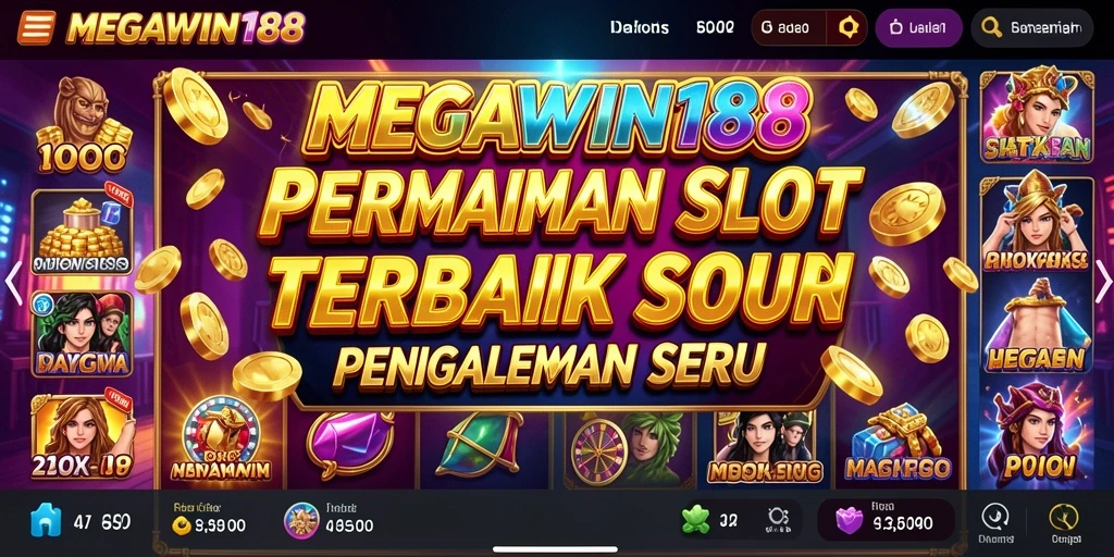 Tampilan gameplay MEGAWIN188 dengan slot yang menarik dan fitur bonus.