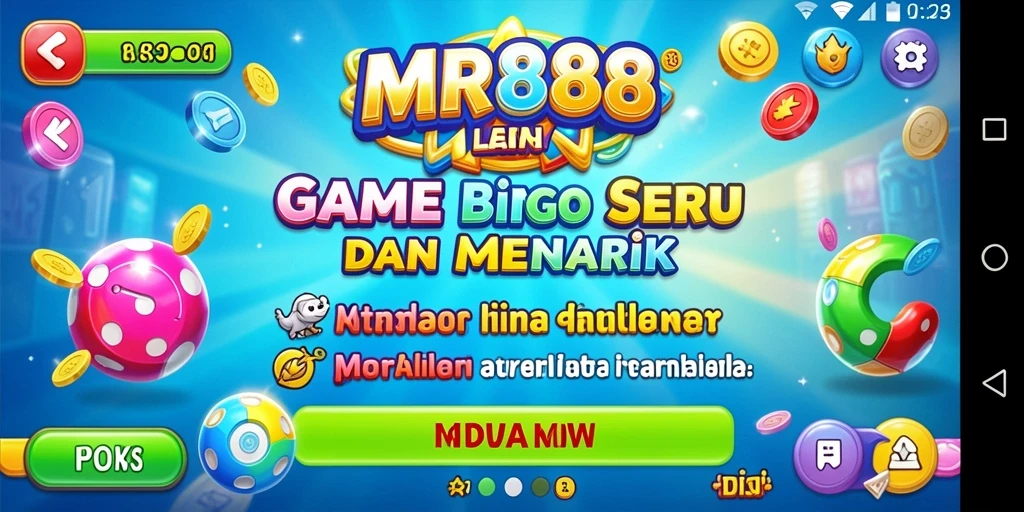 Tampilan gameplay seru dan interaktif dari MR888 saat bermain Bingo.