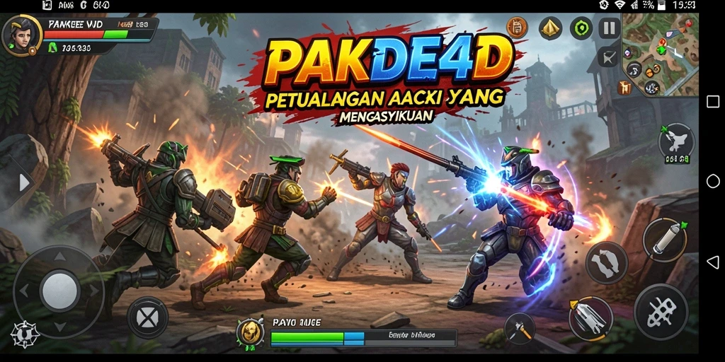 Screenshot gameplay utama PAKDE4D yang mendebarkan dan penuh aksi.