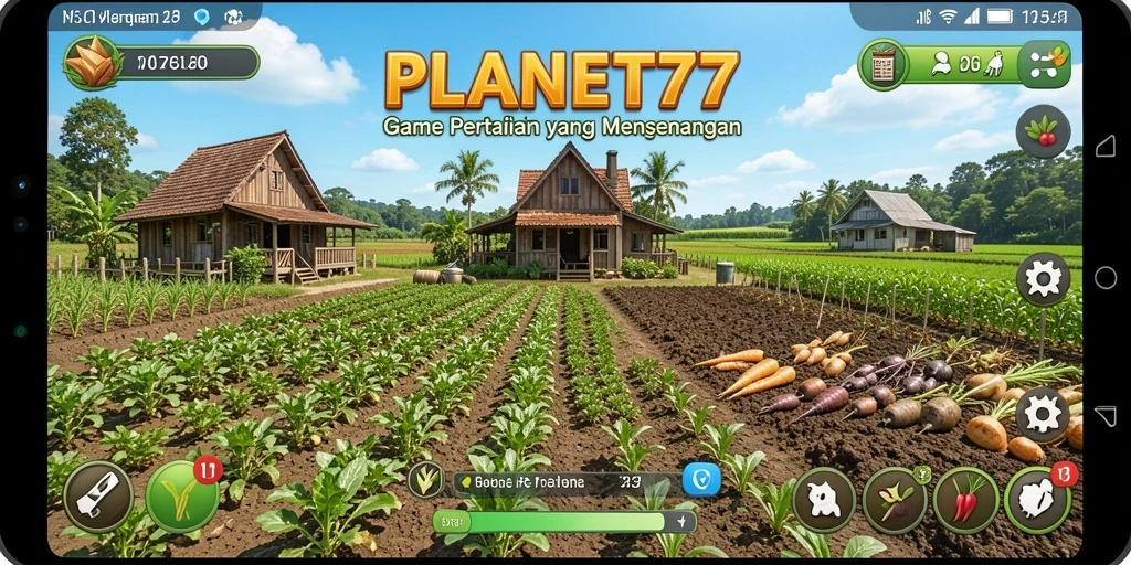 Tampilan gameplay PLANET77 yang menggugah selera pertanian.