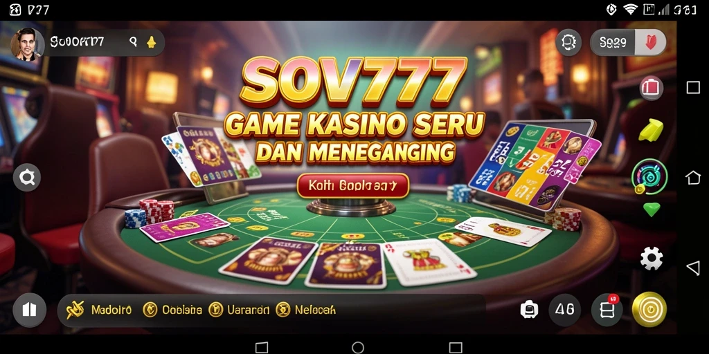 Screenshot gameplay SOV777 menampilkan suasana kasino yang hidup.