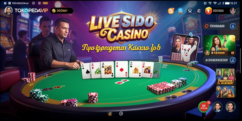 Screenshot gameplay TOKOPEDIAVIP yang menampilkan dealer dan pemain.