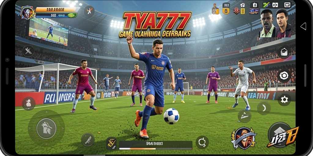 Tangkapan layar utama TYA777 menunjukkan aksi seru dalam game olahraga.